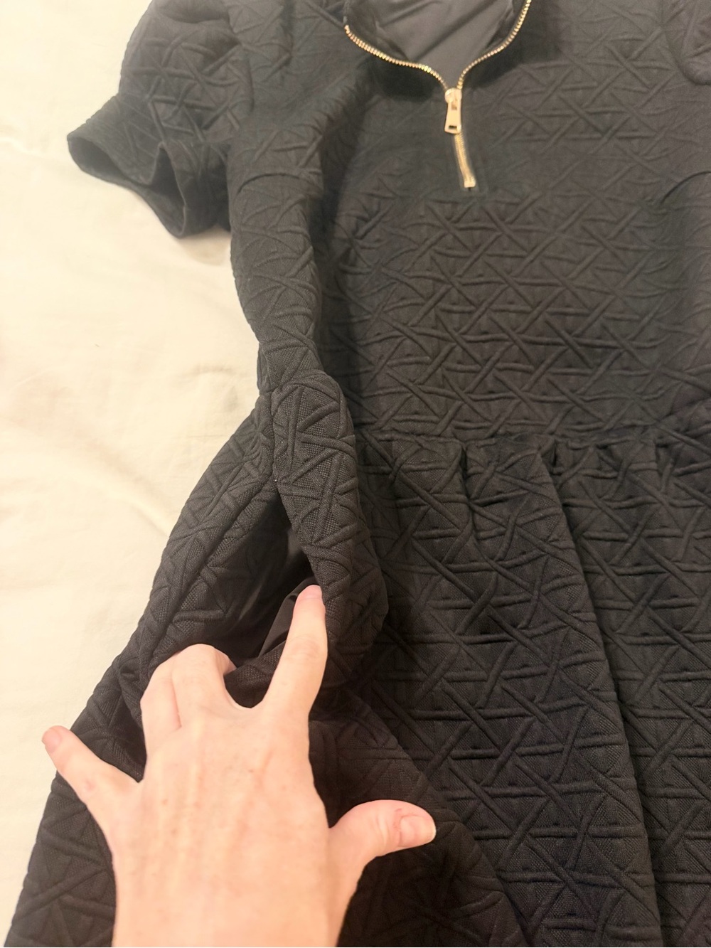 SSYS Textured Black Zip-Front Dress - Picture 5 of 8